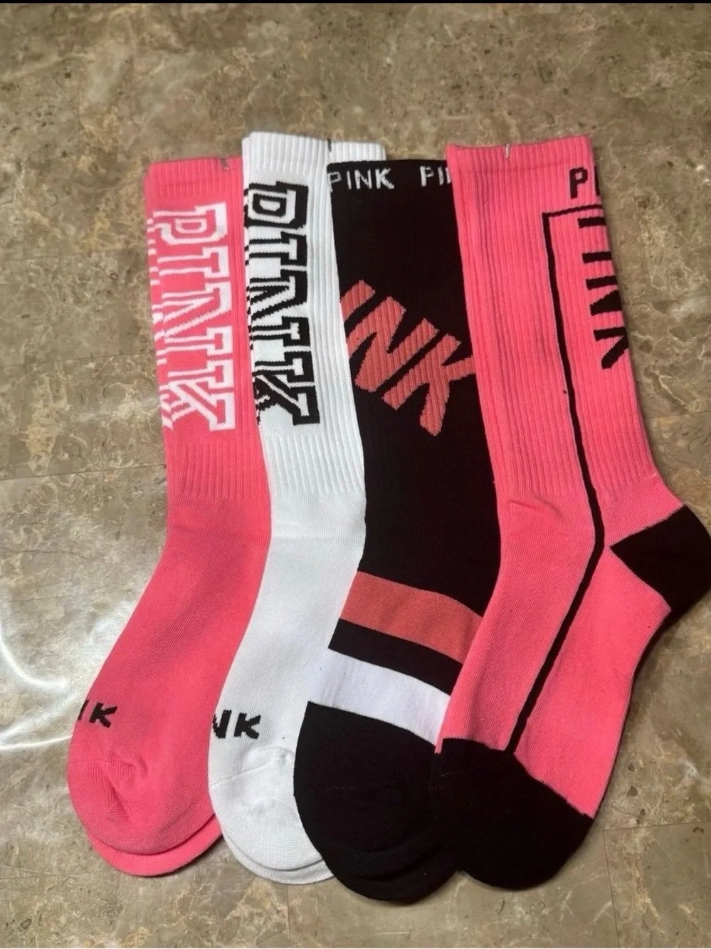Pink Victoria’s Secret Socks
New Pink socks 
4 pairs included
Different styles - Picture 3 of 3